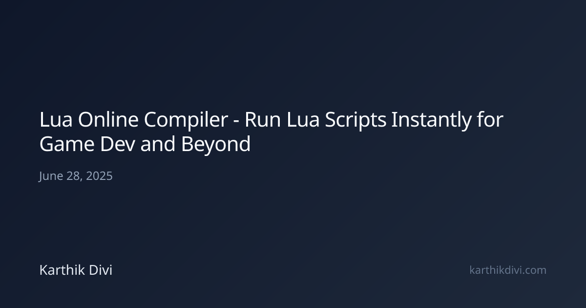 Lua Online Compiler - Run Lua Scripts Instantly for Game Dev and Beyond ...