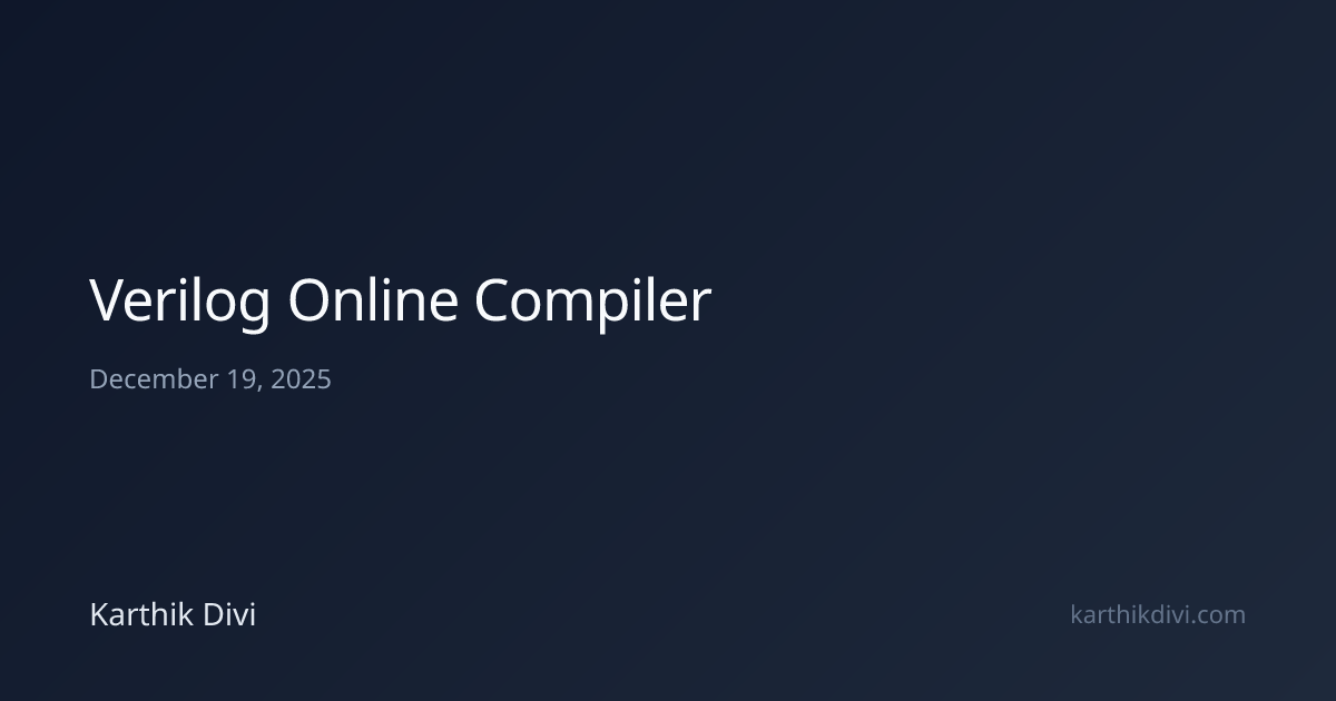 Verilog Online Compiler | Karthik Divi